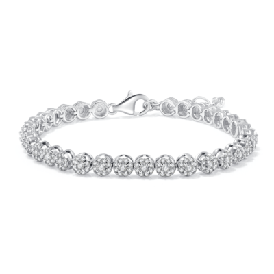 Classic Round Bezel Moissanite Tennis Bracelet (3.5ct, 18cm)
